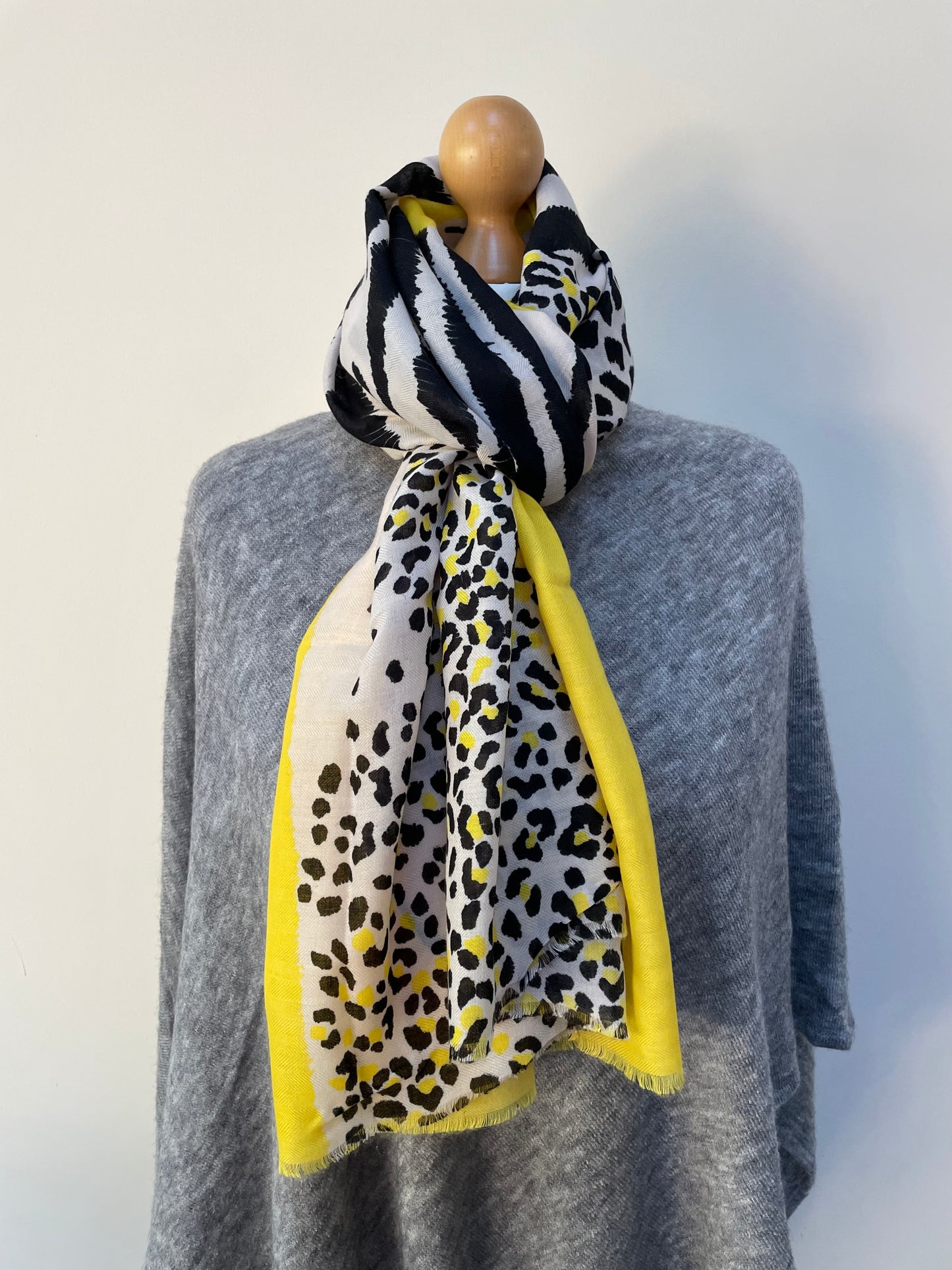 Winter Yellow Tiger and Leopards Scarf