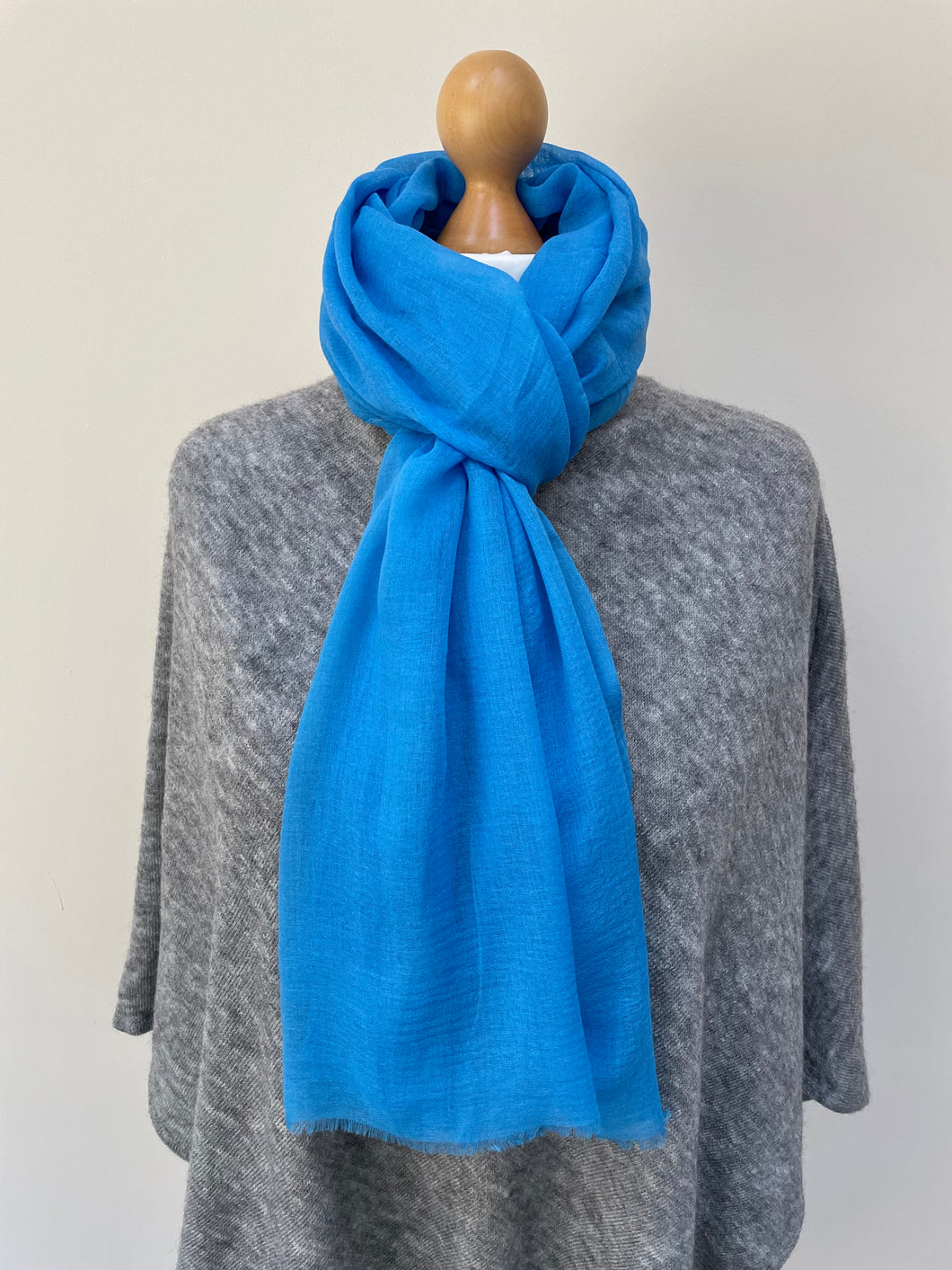 Winter Chinese Blue Plain Scarf