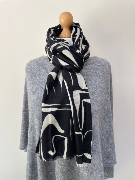 Winter Black Super Soft Scarf