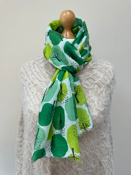 Spring and Autumn Green Tree Scarf