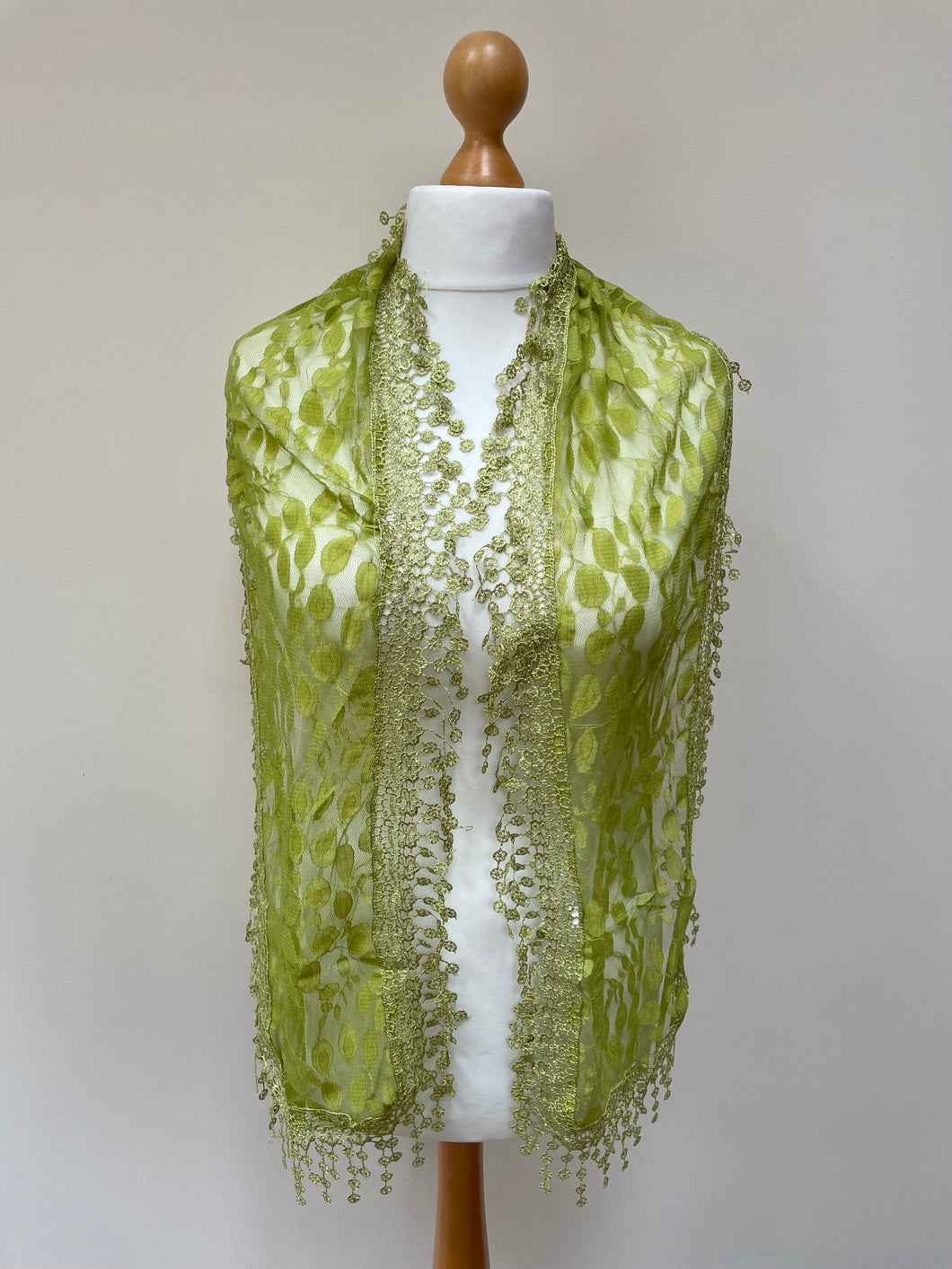 Autumn Green Lace Scarf