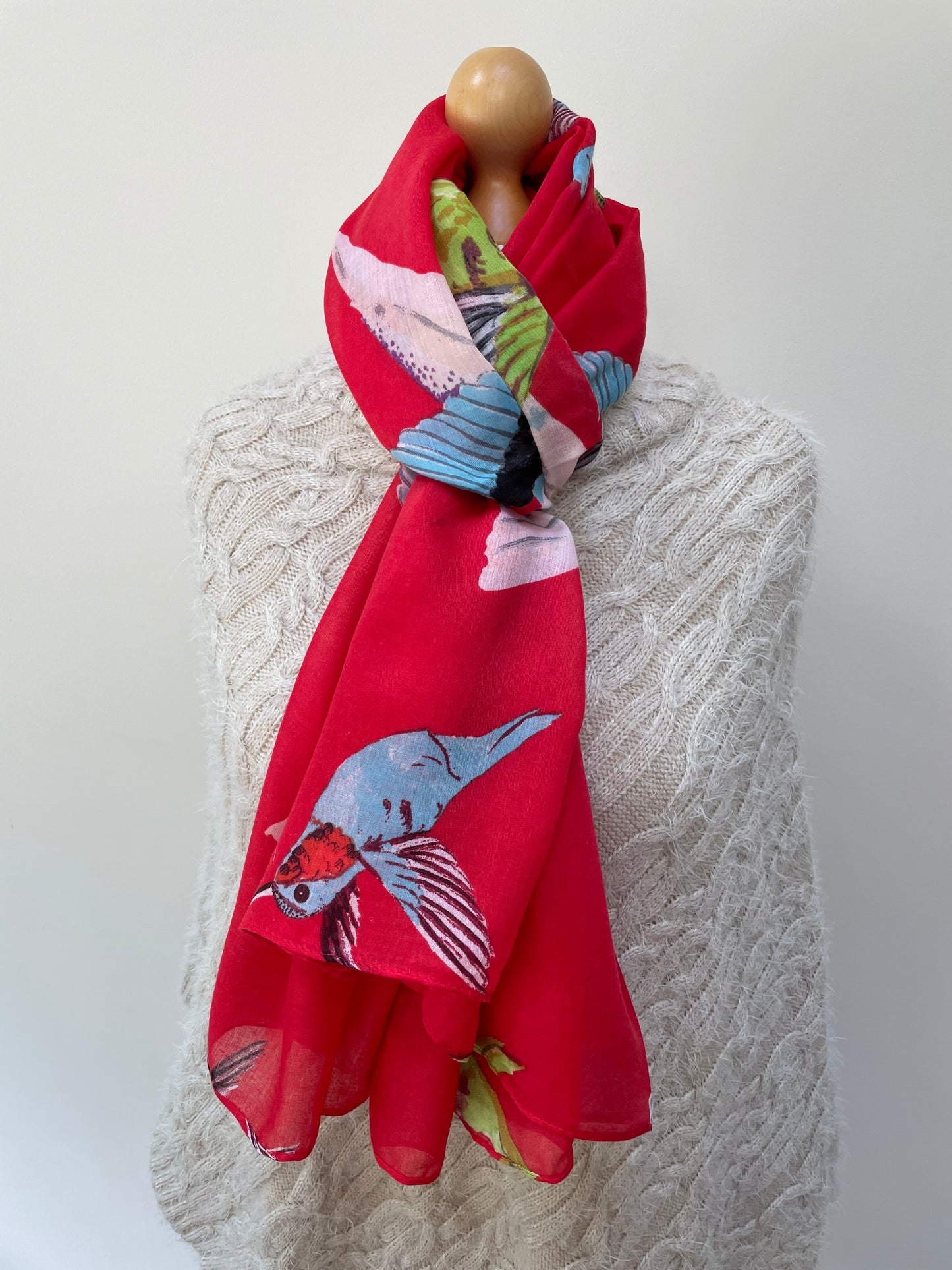 Red Hummingbird Scarf