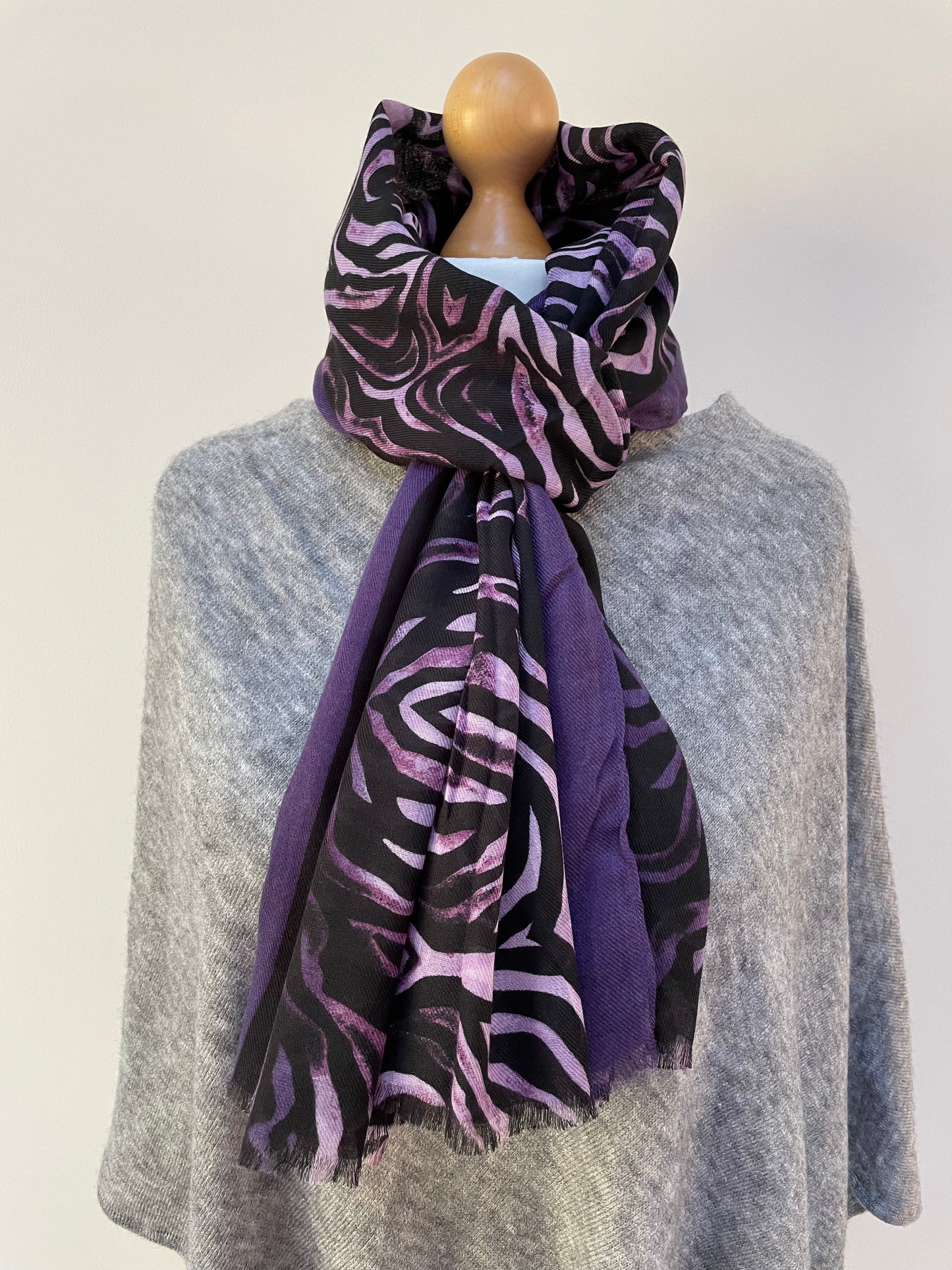 Winter Purple Zebra Scarf