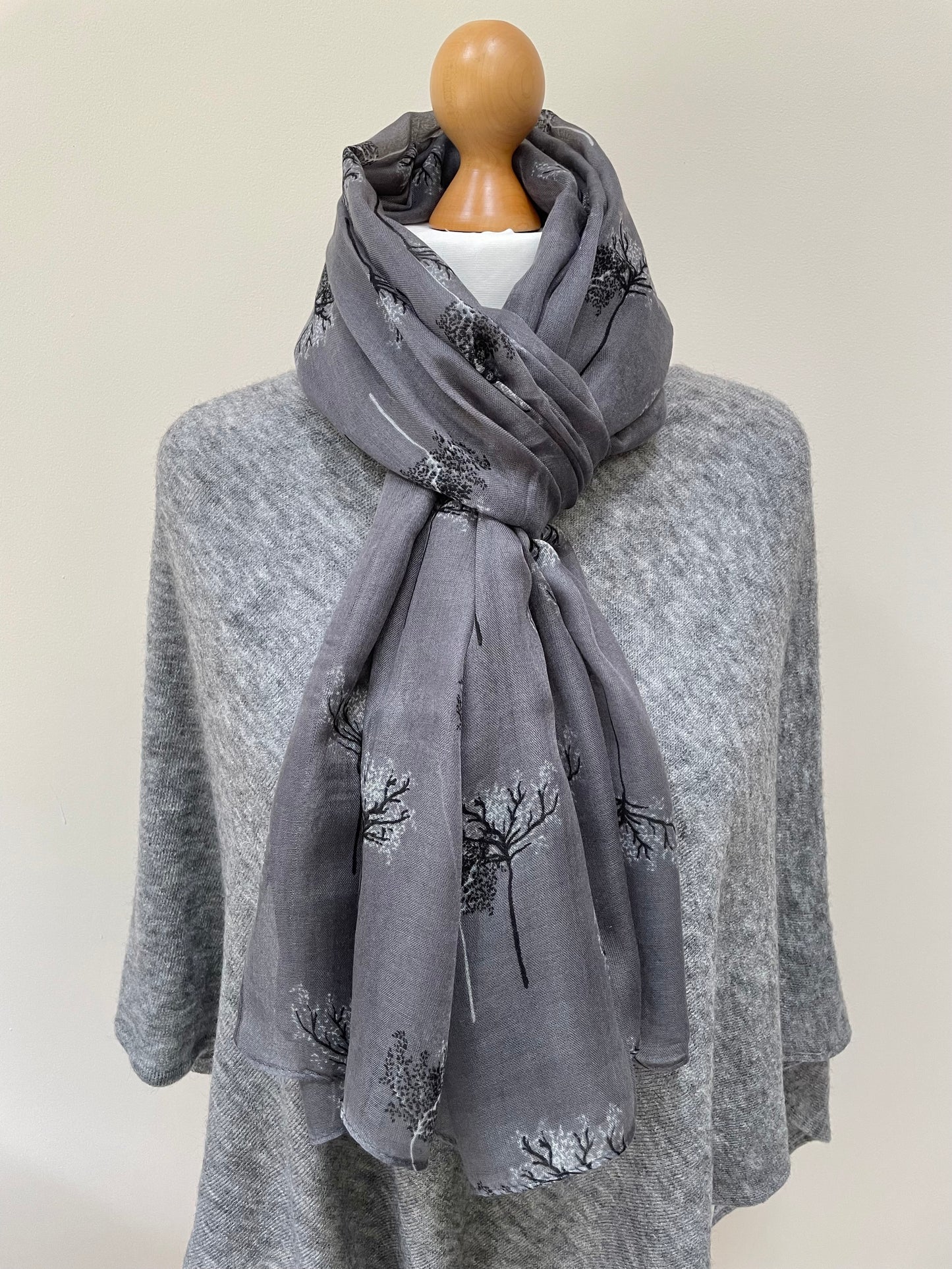 Winter Grey Trees Scarf