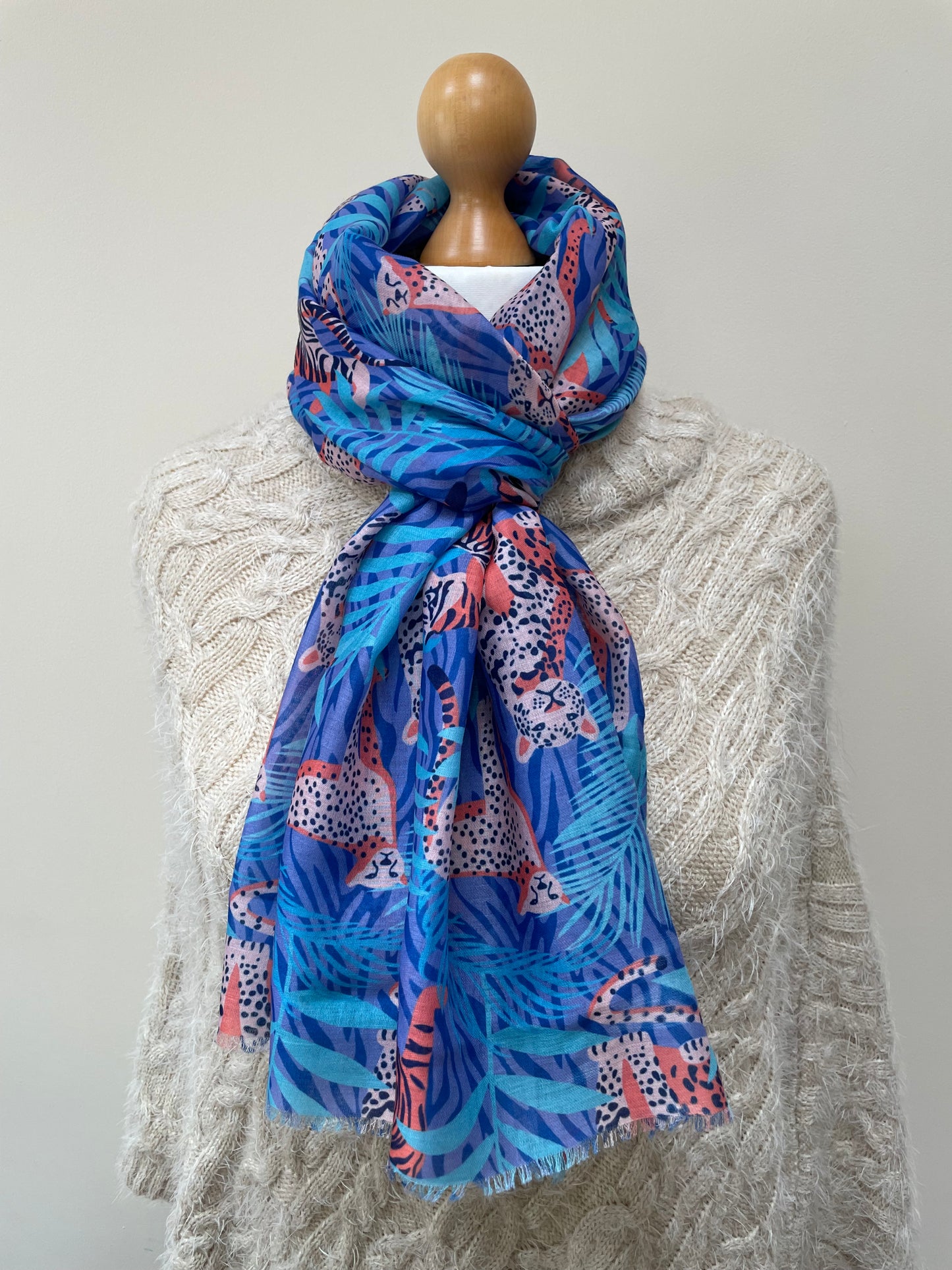 Spring Leopard and Tiger Print Scarf