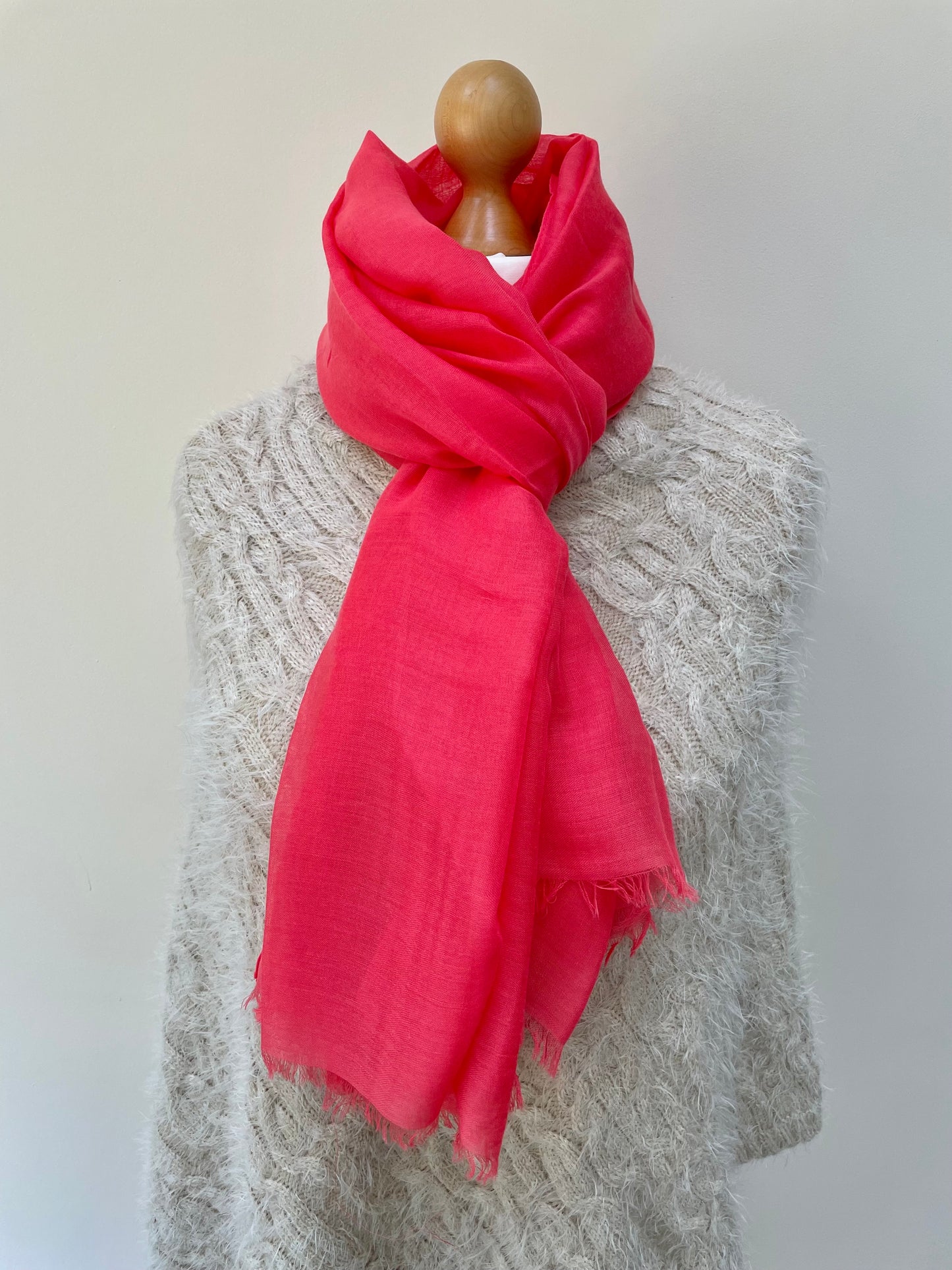 Spring Coral Plain Scarf