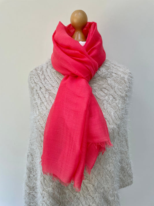 Spring Coral Plain Scarf