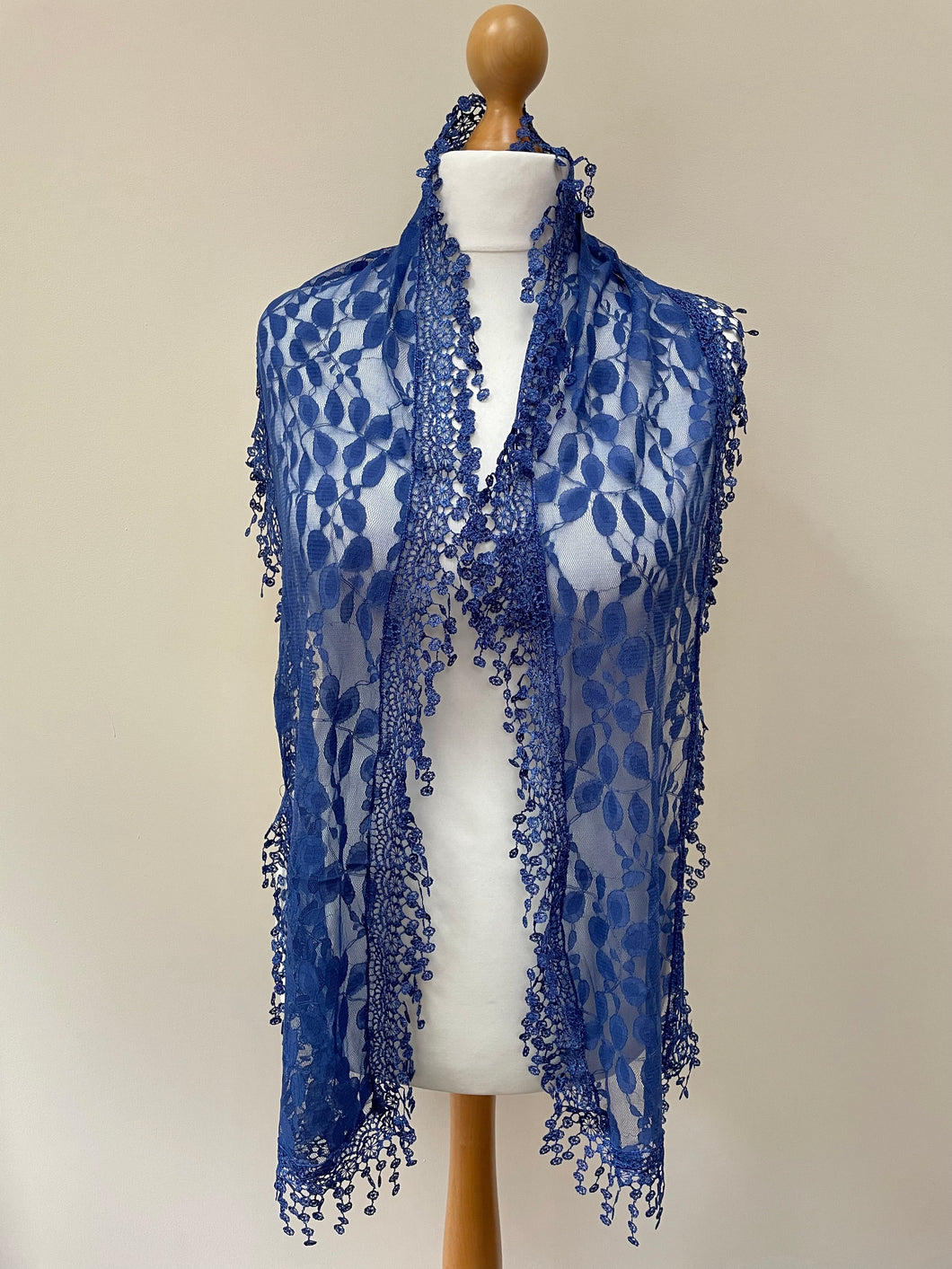 Summer Blue Lace Scarf