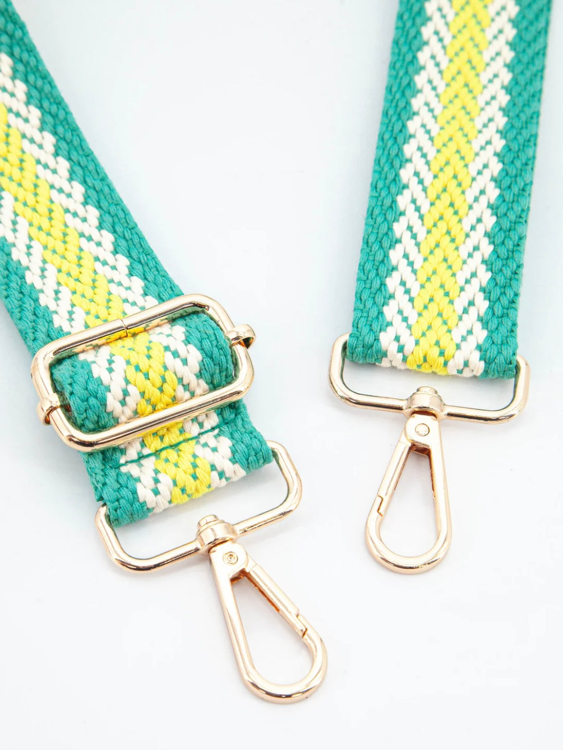 Aqua and Yellow Bag Strap