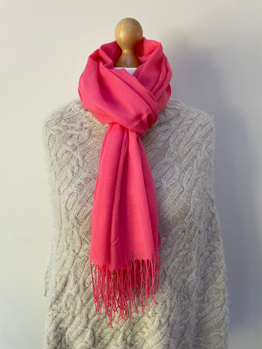 Spring Plain Flamingo Pink Scarf