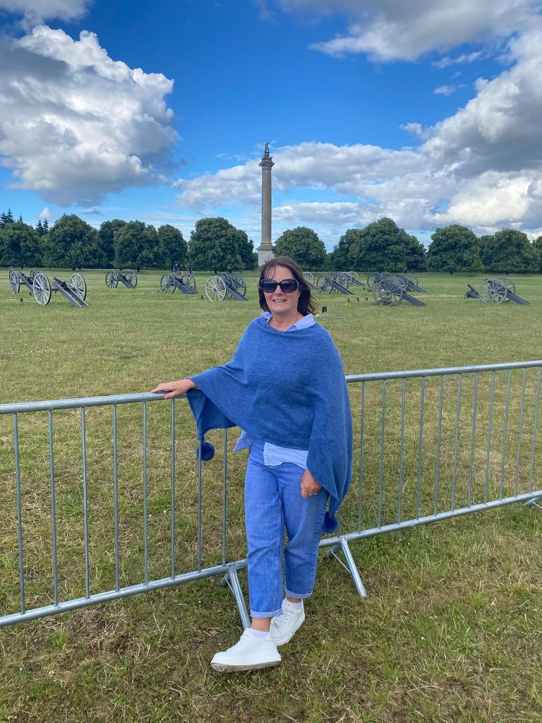 Spring and Summer Blue Poncho