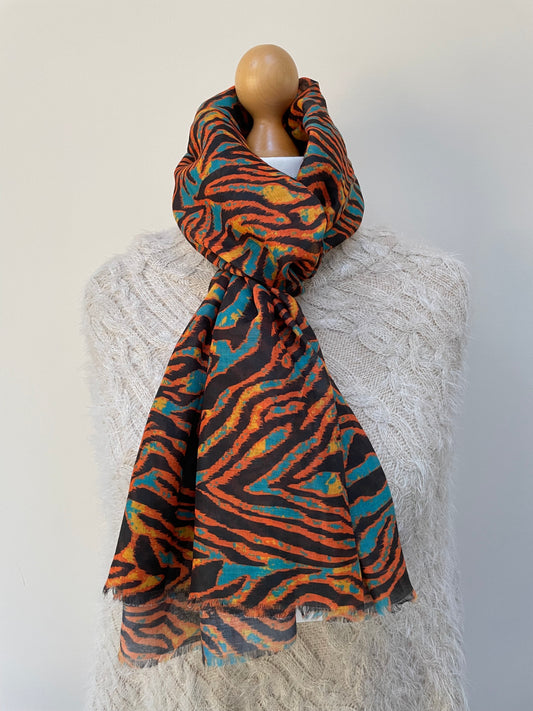 Autumn Zebra Print Scarf