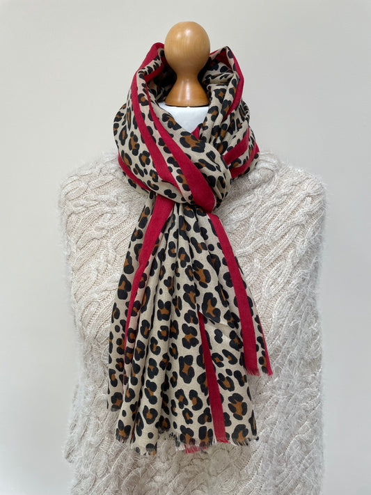 Red Leopard Scarf