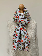 Load image into Gallery viewer, Autumn Cream Leaves Scarf
