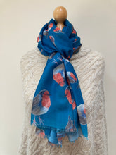 Load image into Gallery viewer, Autumn Teal Robin Scarf

