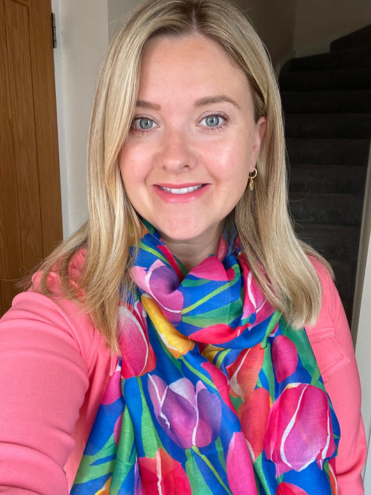 Spring Rainbow Tulip Scarf