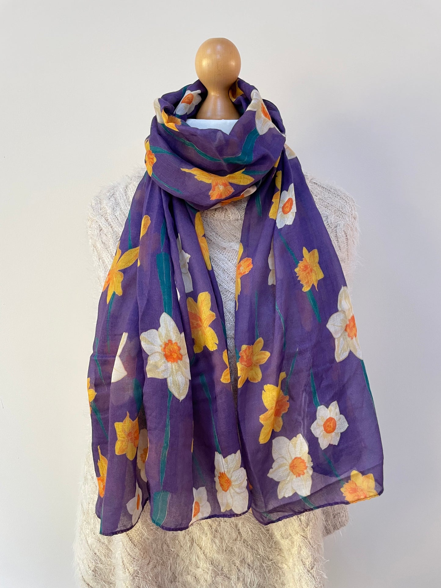 SALE Purple Daffodil Scarf