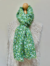 Load image into Gallery viewer, Spring Green Ditsy Floral Scarf
