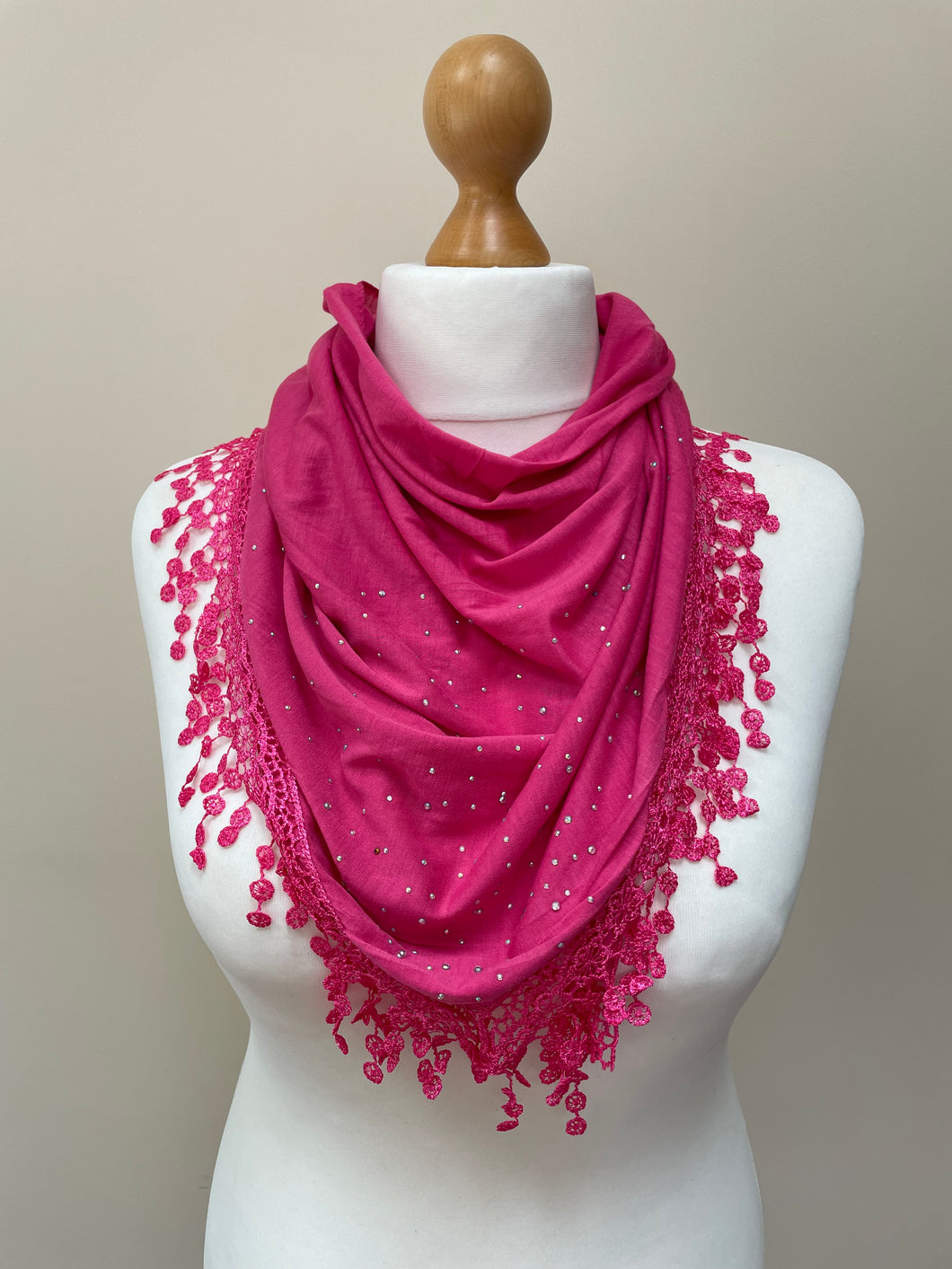 Summer and Winter Pink Triangle Scarf