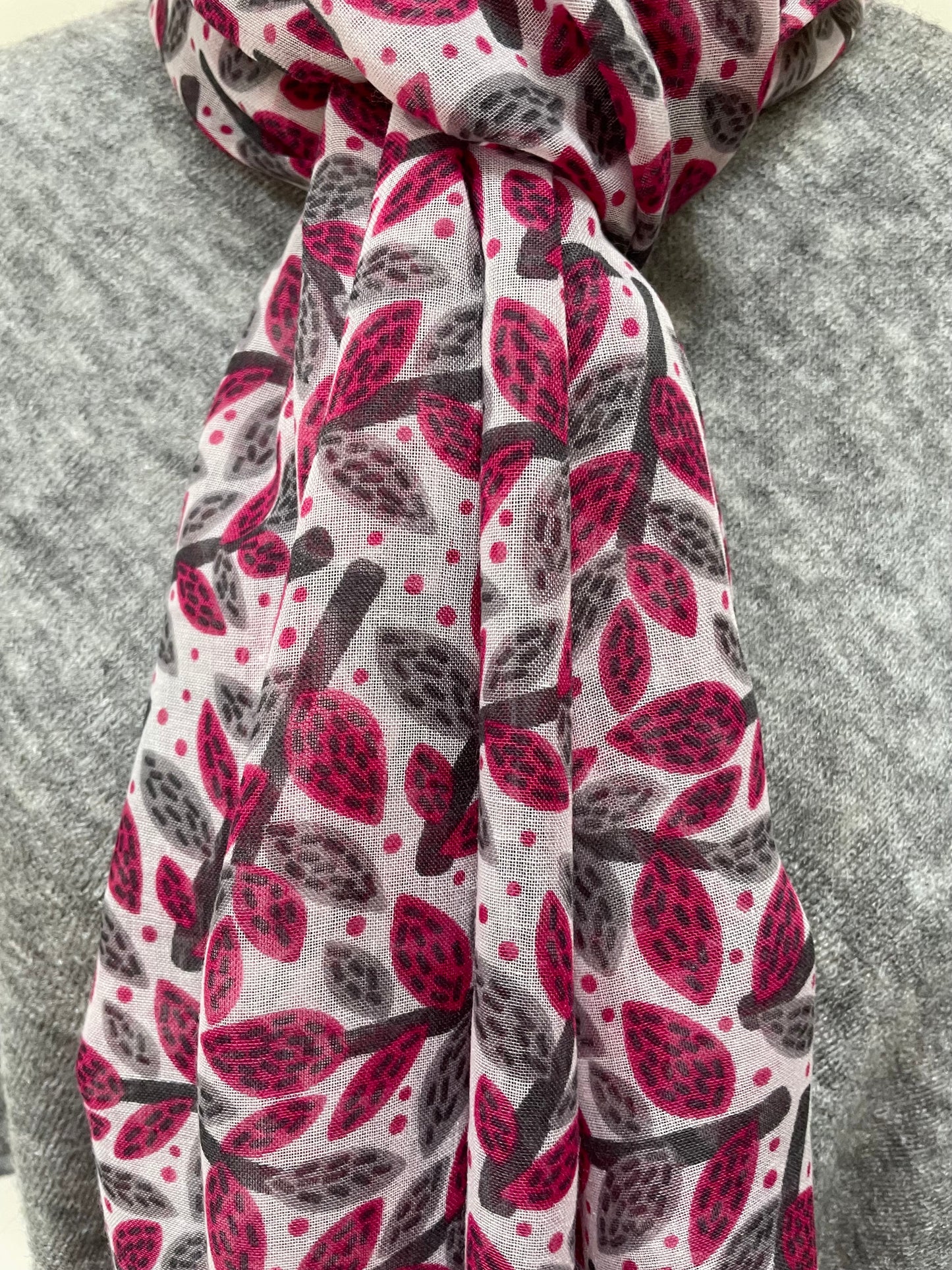 Summer and Winter Raspberry Leaves Scarf