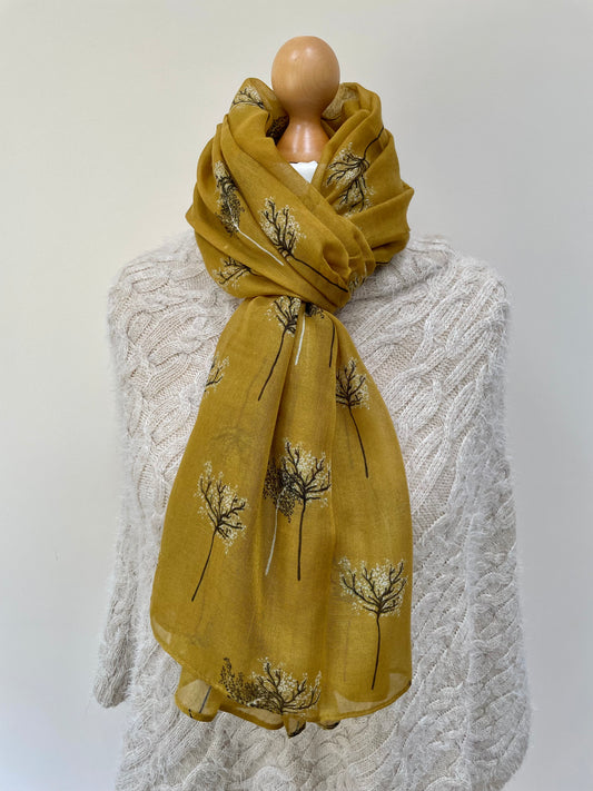 Autumn Mustard Trees Scarf