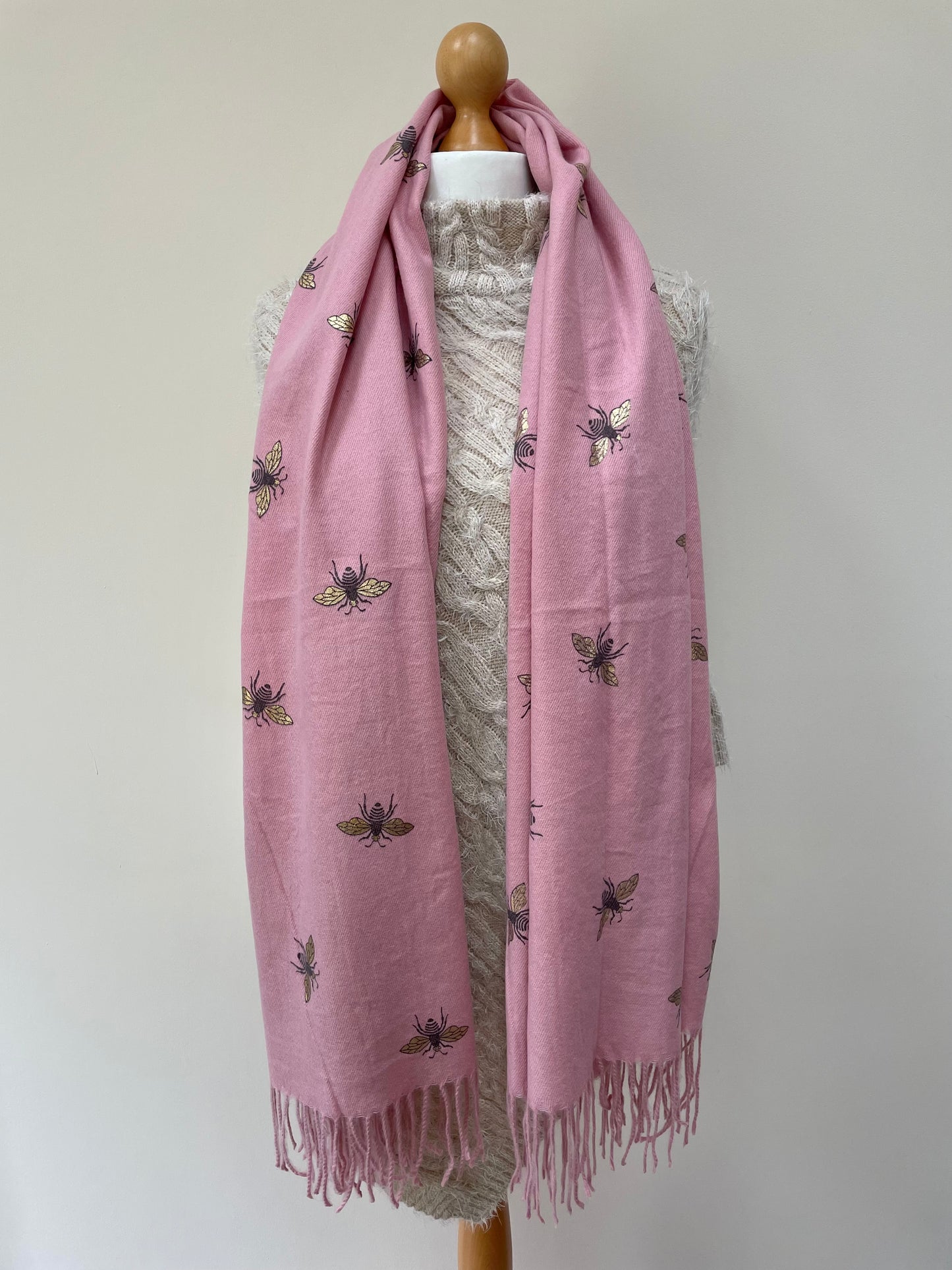 Autumn Pink Bee Scarf