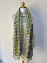 Load image into Gallery viewer, Autumn Green Little Squares Scarf
