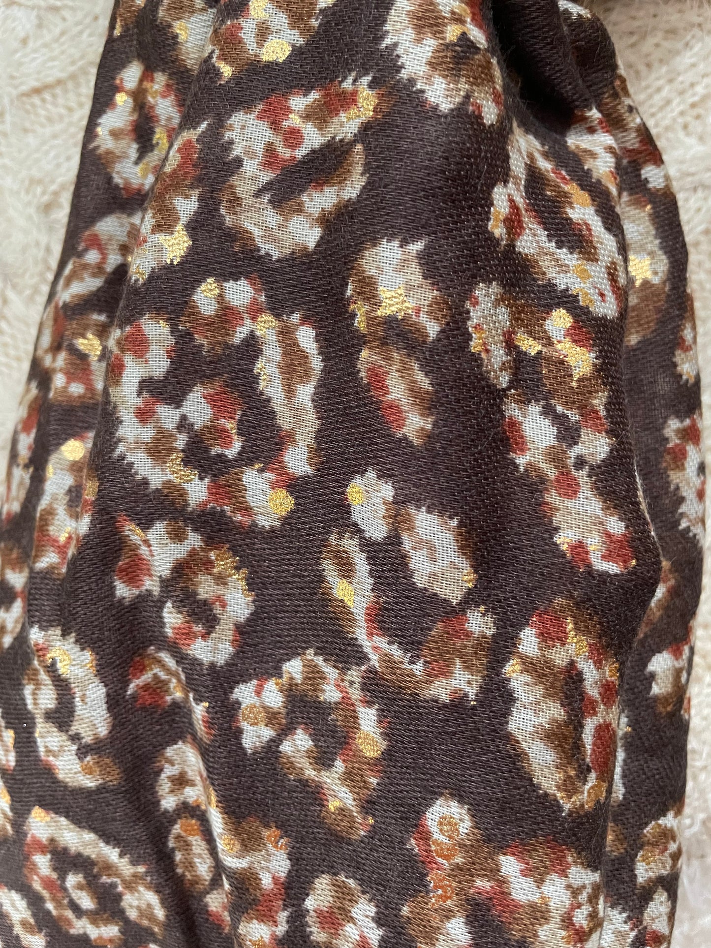 Autumn Brown Leopard Scarf