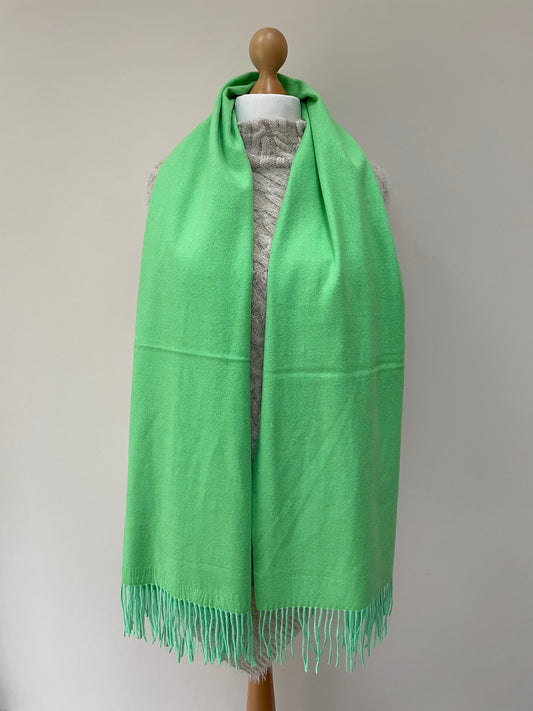 Spring Green Wool Scarf