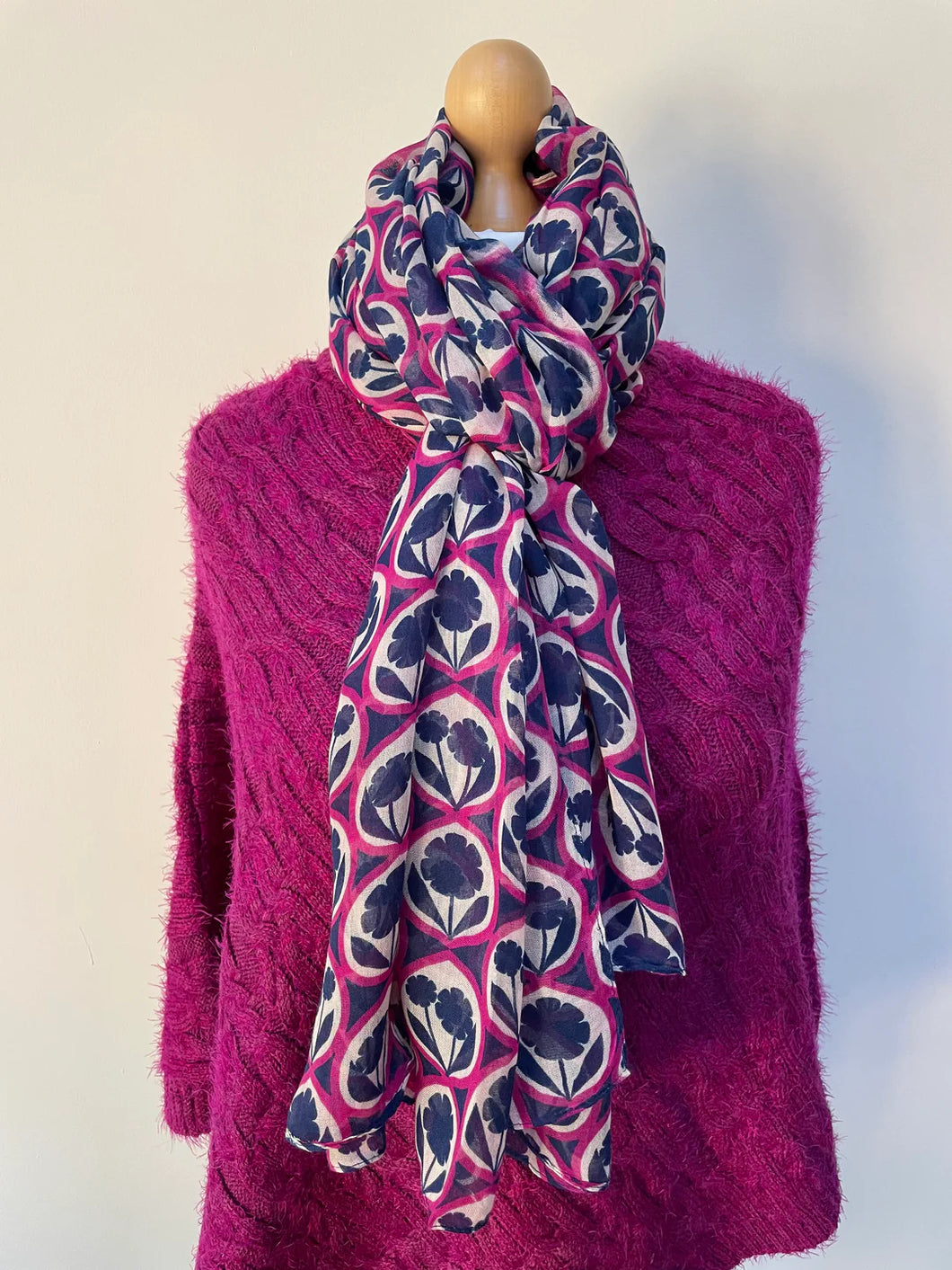 Winter Pink Poncho and Scarf Set