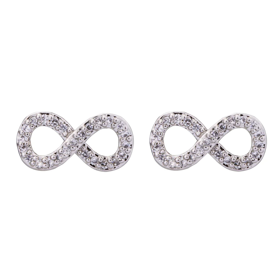 Silver Infinity Stud Earrings
