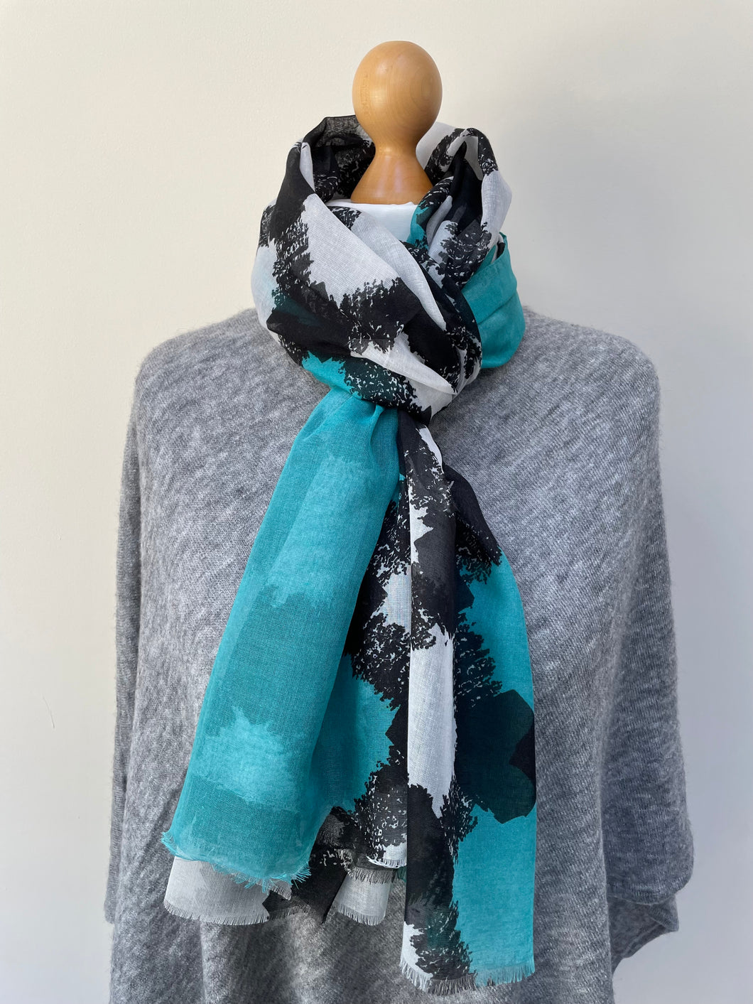 Teal and Black Scarf