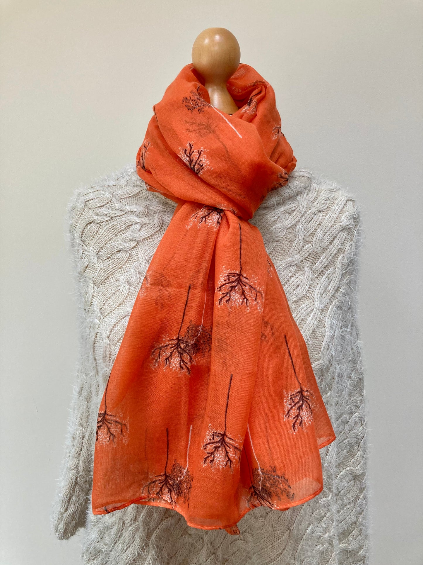 Spring and Autumn Orange Trees Scarf