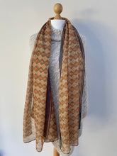 Load image into Gallery viewer, Autumn Orange Little Squares Scarf
