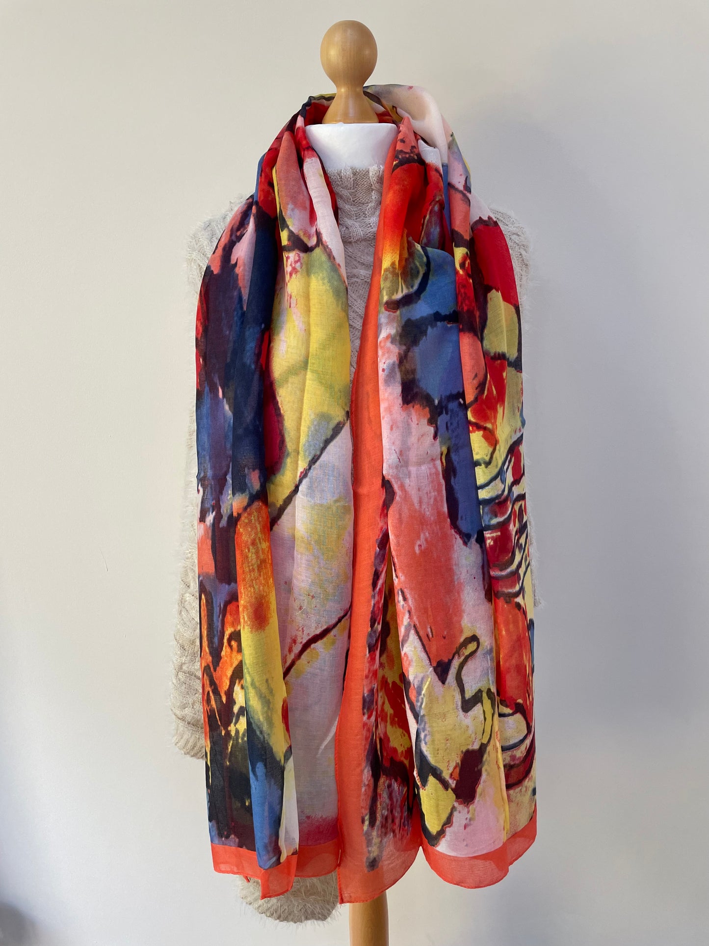 Spring Terracotta Abstract Scarf