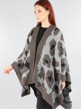 Load image into Gallery viewer, Winter Grey Large Animal Print Cape
