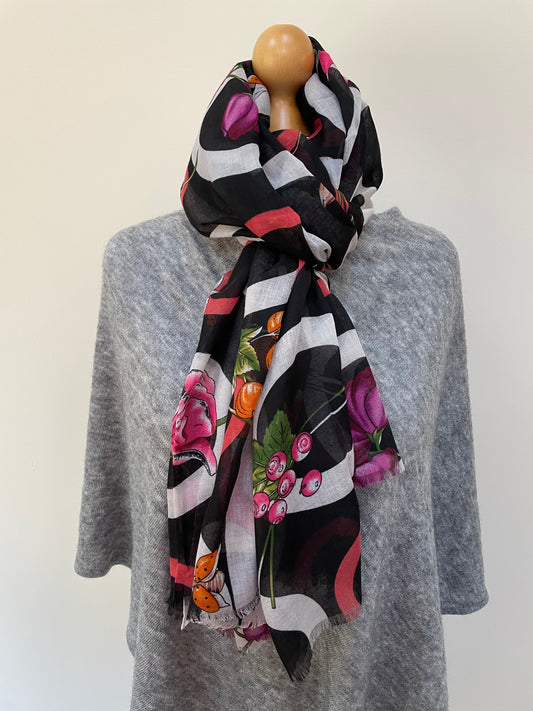 Winter Black Circles Scarf