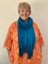 Load image into Gallery viewer, Autumn Teal Pashmina
