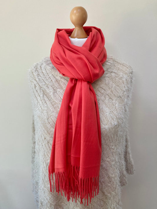 Spring and Autumn Coral Pashmina