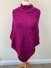 Load image into Gallery viewer, Winter Pink Poncho and Scarf Set

