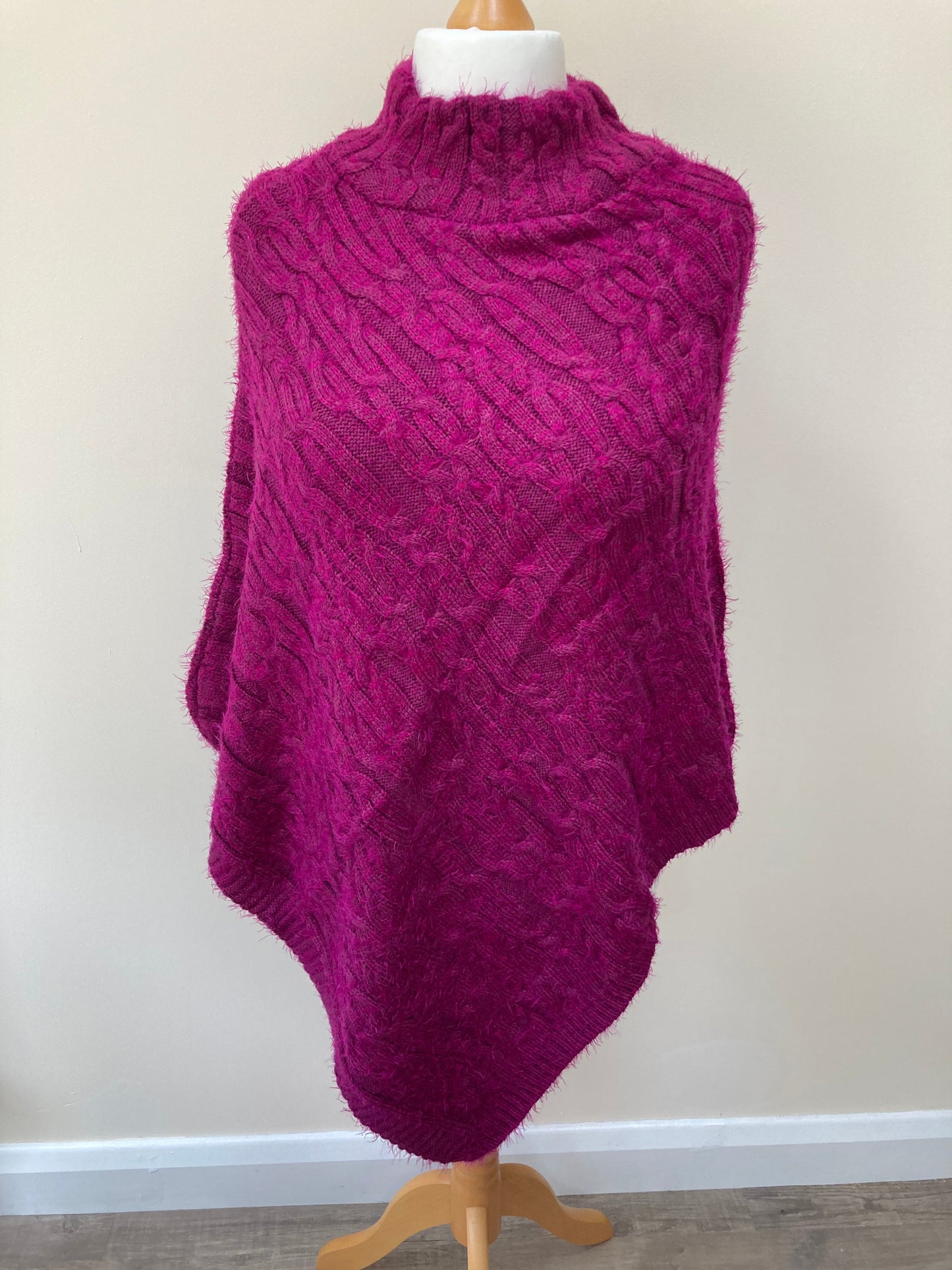 Summer Pink Poncho and Scarf Set