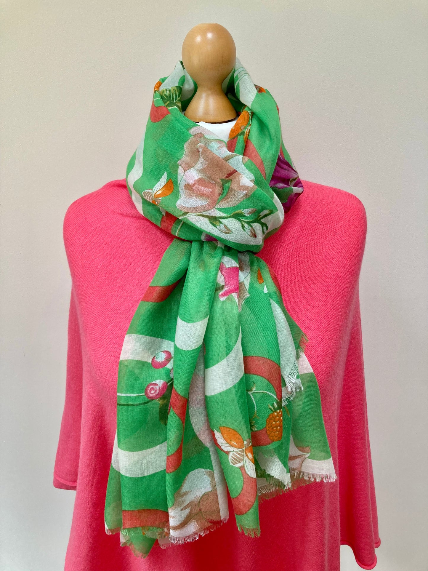 Spring Apple Green Circles Scarf