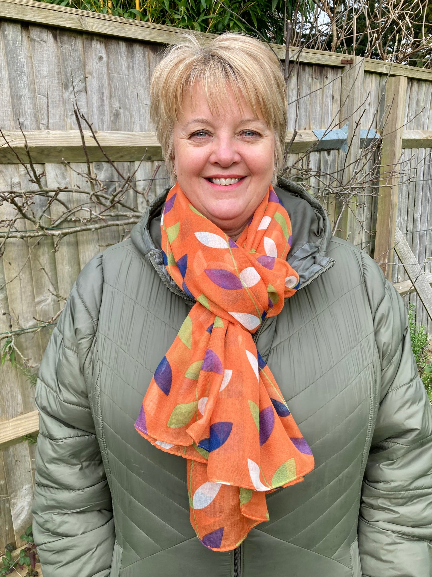 Autumn Orange Vines and Leaves Scarf