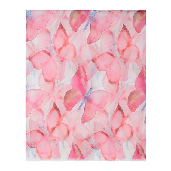 Summer Pink Butterfly Scarf