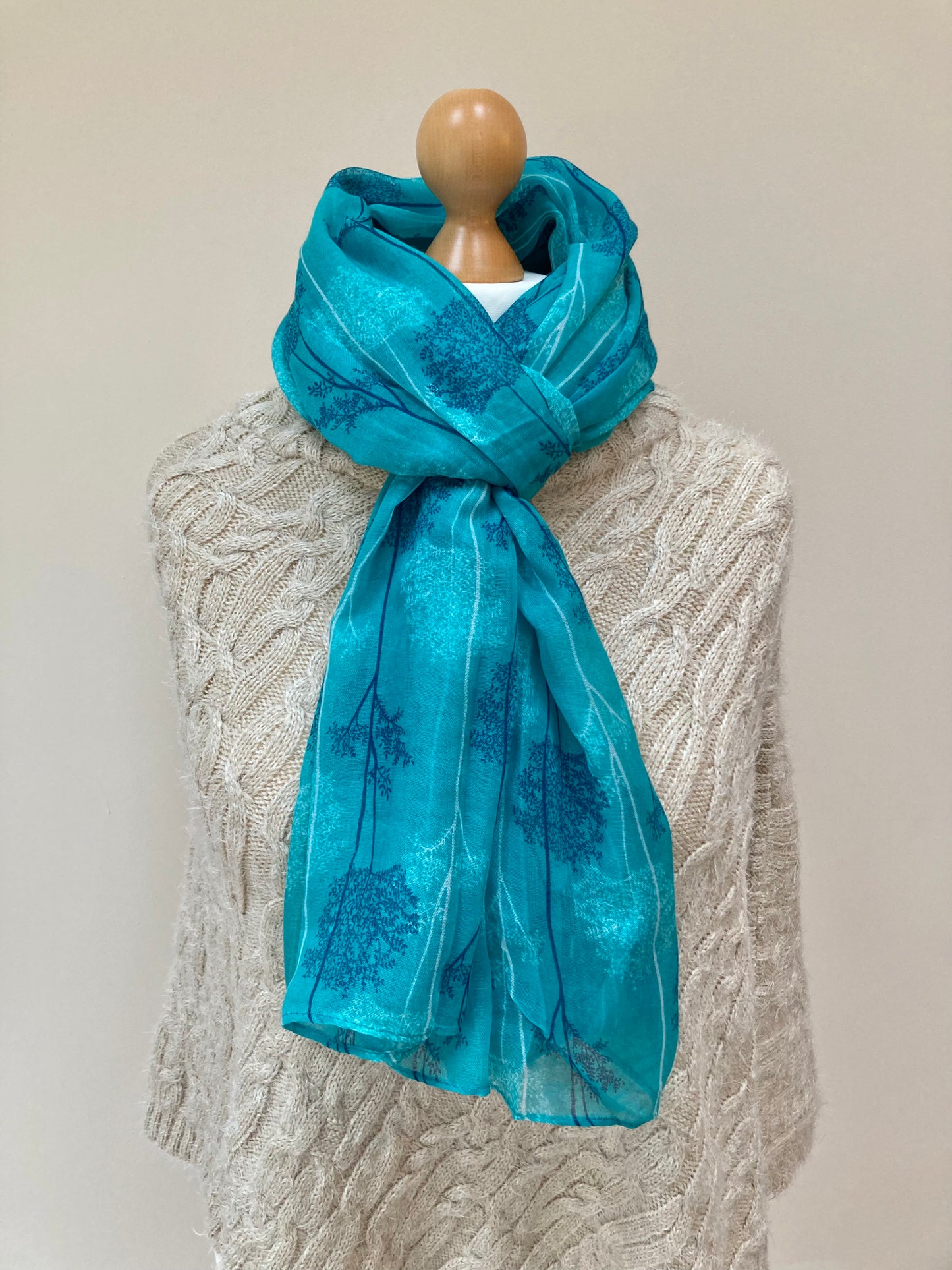 Spring and Autumn Aqua Forest Scarf