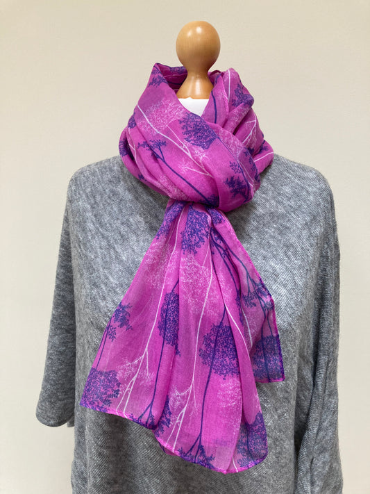 Summer and Winter Pink and Purple Forest Scarf